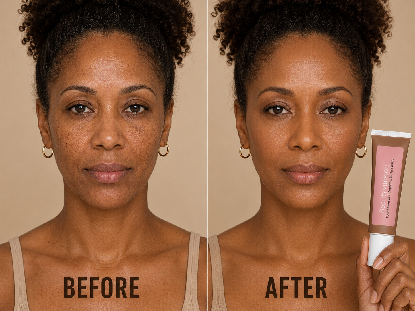 Foundation mit Peptiden, 35 Tan Warm
